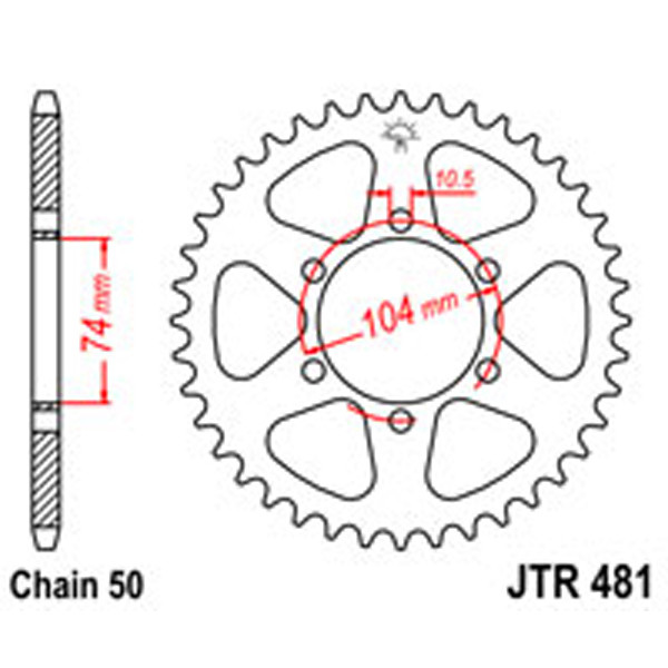 JT JT Rear Sprockets R/W 481-40T KAW
